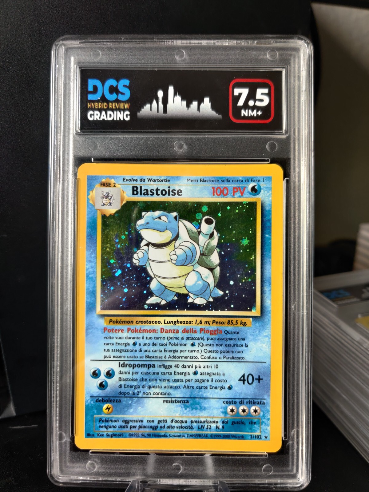 Blastoise Base Set 2/102 Holo Unlimited Rare ITALIAN DCS 7.5