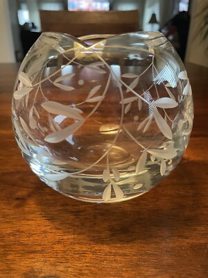 LENOX Wedding Promises OPAL INNOCENCE Collection 8'' Crystal Etched Glass Bowl