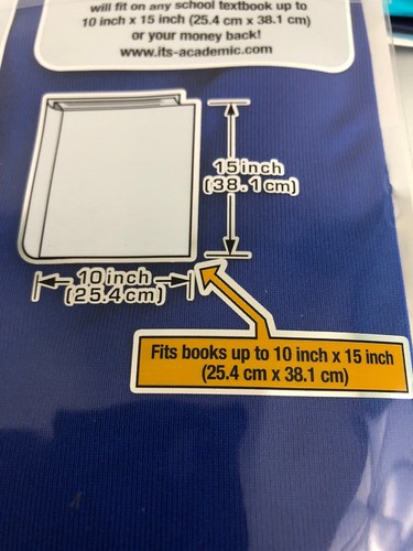 It's Academic XXL Jumbo Book Cover Stretches to Fit 10 x 15 Books -  Blue Qty 5