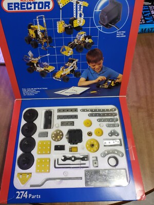 Pre Owned Meccano Erector Metal Construction Set #2 27 Illustrated Models 1993
