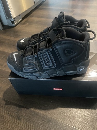 Size 12 - Nike Supreme x Air More Uptempo Black 666032557877| eBay