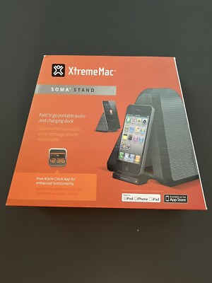 XtremeMac Speaker Stand Clock For iPhone/iPad Color Black Soma