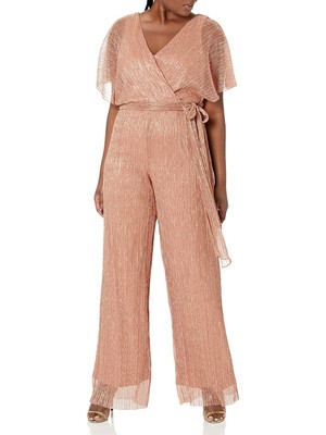 

ADRIANNA PAPELL Женский розовый комбинезон прямого кроя с завязками на подкладке плюс