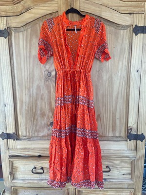 Free People Boho Flowy Floral Maxi Dress 'Rare Feelings' Dress Size XS 