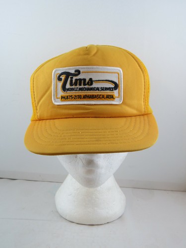 Vintage Patched Trucker Hat - Tims Mobile Mechanical Services - Adult Snapback