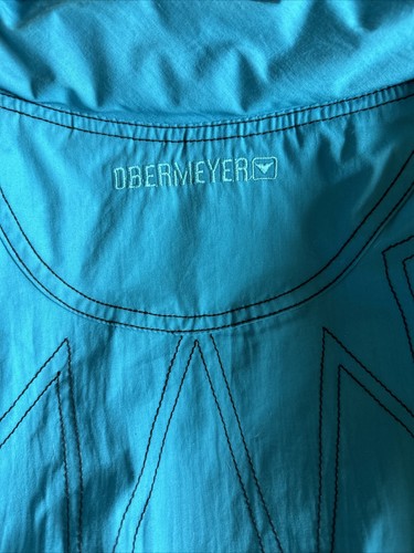 Womens Vintage 90s Turquoise Obermeyer Goose Down Ski Jacket Full Zip Size 12