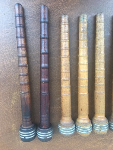 8 Vintage Wooden Yarn Thread Cotton 8-9 Inches Long Spool Spindle Bobbin Wood