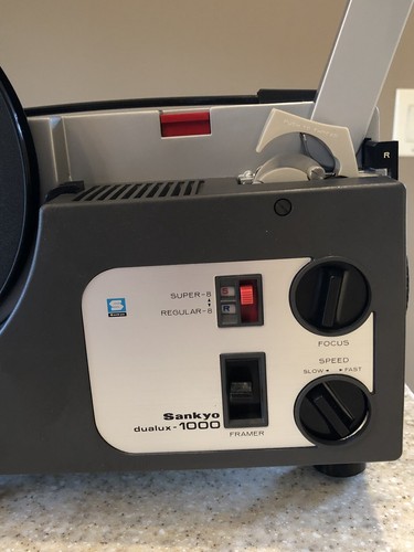 Sankyo Dualux 1000 Dual Film Projector For 8mm & Super 8 Film In Box & Extras