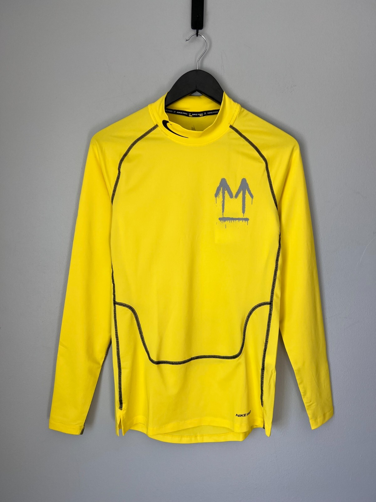 Off White x Nike Pro Long Sleeve Top - Size Medium - Yellow Off White x Nike Pro Long Sleeve Top - Size Medium - Yellow