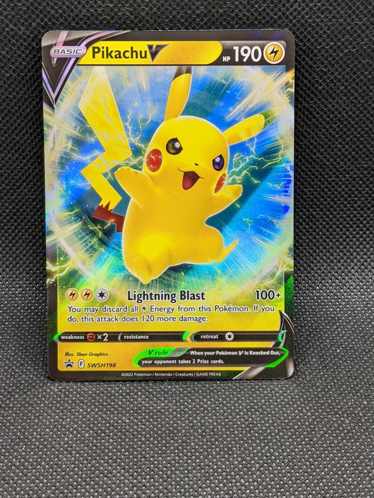 PIKACHU V SWSH198 Promo Sword Shield Ultra Rare Pokemon Card Near 