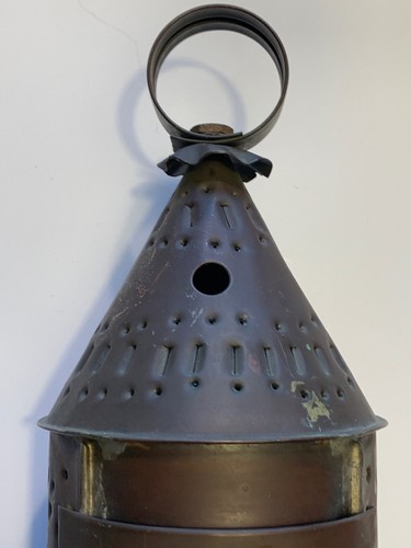 Vintage Punched Copper Candle Lantern