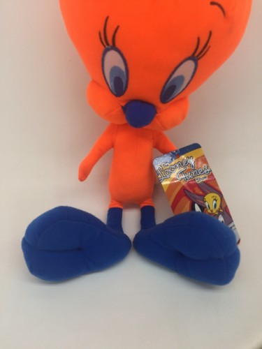 NWT Looney Tunes Fluorescent Orange Tweety Bird 14 Inch Plush Stuffed Animal