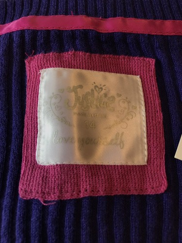 NWT Justice Cardigan Sweater Argyle Pattern Pink Purple Long Sleeved Girls Sz 14