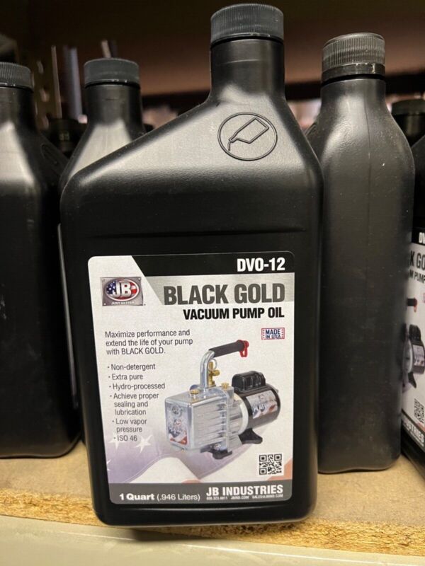 Vacuum Pump, Oil J/B "BLACK GOLD" 4 Quarts, Part# DVO-12, 1 gallon total oil