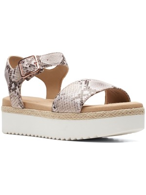 

КОЛЛЕКЦИЯ CLARKS Женские бежевые сандалии Lana Shore на платформе с ремешком на пятке, Бежевый, 26158842