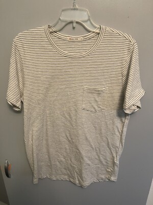 Marine Layer Men s NWOT Off White Striped Pocket Tee Short Sleeve Size Small