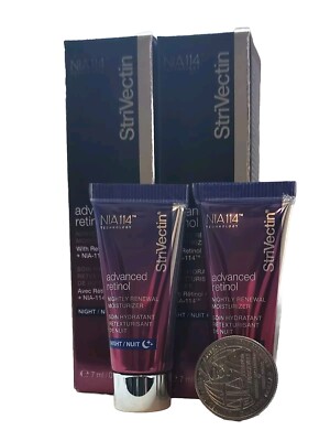2 StriVectin Advanced Retinol Nightly Renewal Moisturizer 0.25 Each 0.5 Oz Total
