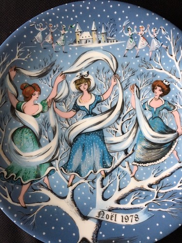 Haviland Limoges Nine Ladies  Dancing  # 9 In christmas Series Plate Yr. 1978