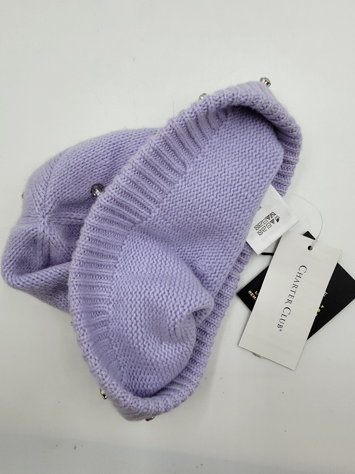 Charter Club Cashmere Embellished Cuffed Beanie Women