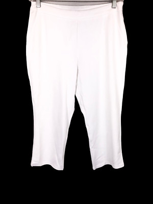 Linea by Louis Dell'Olio Women's Petite Ponte Crop Pants Solid White 16P Size 