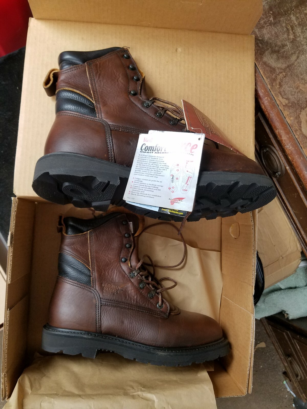 RED WING Shoes Model 964 -1 Brown USA Made Leather Work RED WING Shoes Model 964 -1 Brown USA Made Leather Work