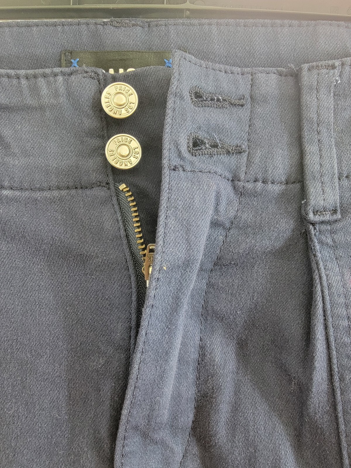 PAIGE Brooklyn High Rise Cropped Wide Leg Pants Women's 24 Vintage Cosmic Navy - Picture 10 of 18