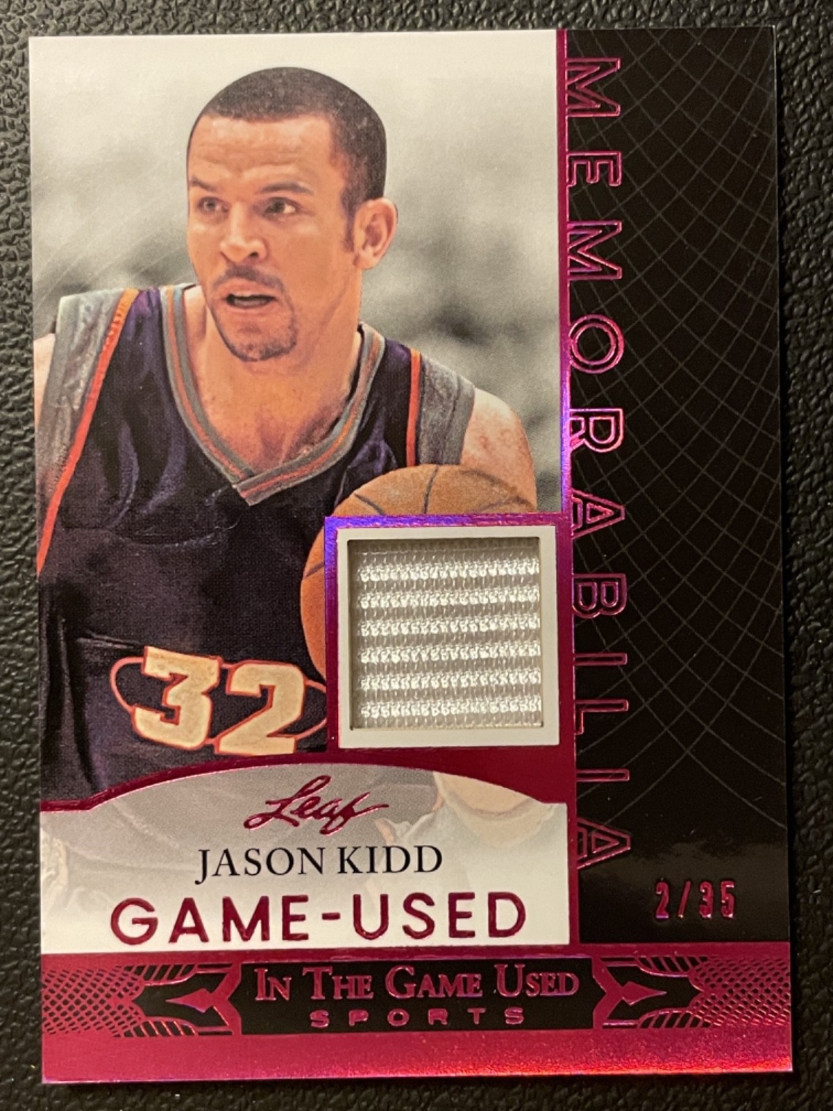 2024 Leaf In The Game Used Memorabilia Pink Foil Jason Kidd Jersey 2/35