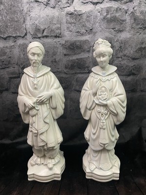 Porcelain Chinese Empress and Emperor Statues