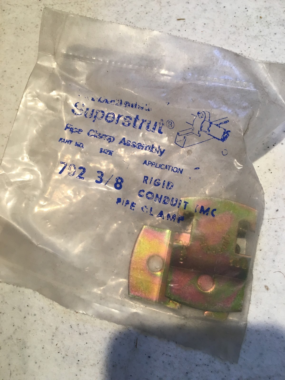 (52) Superstrut pipe clamp assembly 702 3/8” conduit clamp NIP