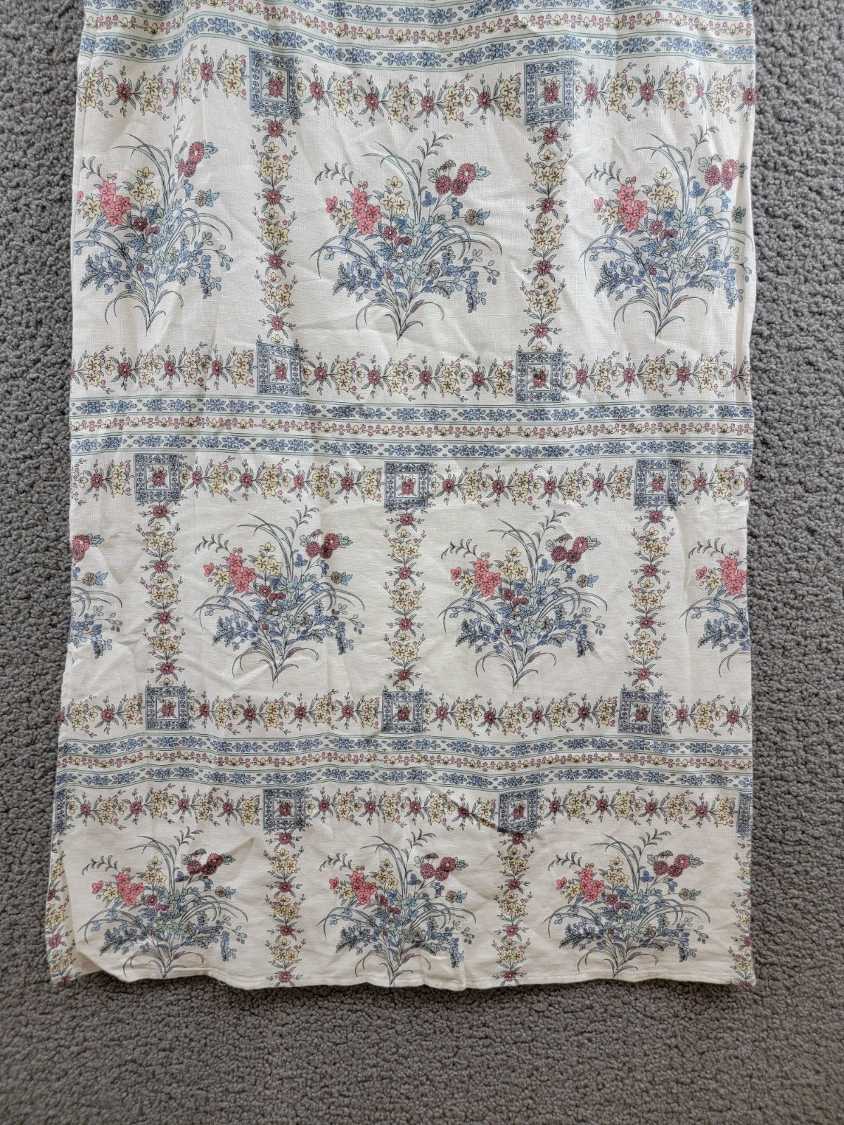 CeCe Floral Print A-Line Maxi Skirt Women's 2 Egret Multi Linen Blend Side Zip - Picture 11 of 15