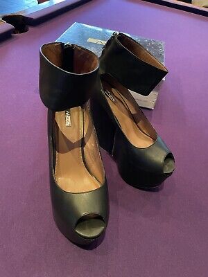 EPC Matiko Francesca Platform Shoe Mary Janes W/Ankle Strap, Black Leather 8