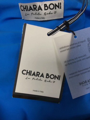 Pre-owned Chiara Boni La Petite Robe $751 Chiara Boni Women Blue Melania Sugar Draped Cutout Dress Size 50