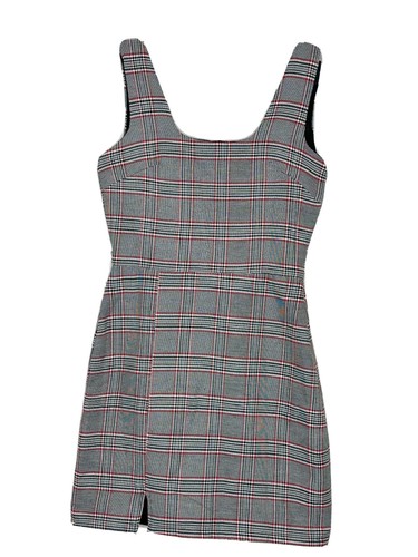 Heartbreak Womens Mini Gray Y2k Style Sleeveless Plaid Uk