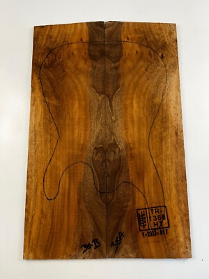 Turkish Walnut Drop Top Luthier Guitar Figured Wood Bookmatched Set No:38