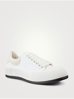 

ALEXANDER MCQUEEN Женские белые спортивные кроссовки-плимсоллы на платформе с капюшоном и носком, Белый, 654593W4MV7