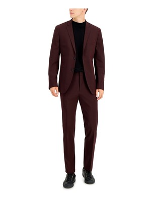 

PERRY ELLIS Красный Однобортный, Немнущийся Блейзер Пиджак, TEKK2P0212