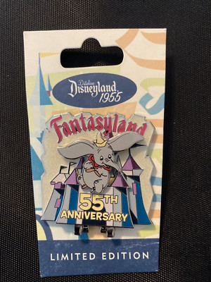 DISNEY DLR FANTASYLAND 55TH ANNIVERSARY DEDICATION DUMBO FLY PIN ON CARD LE 750