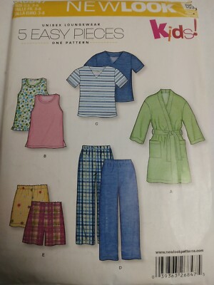 Loungewear Pajamas Unisex 3-8 Simplicity New Look A6847 Sewing Pattern UC Easy