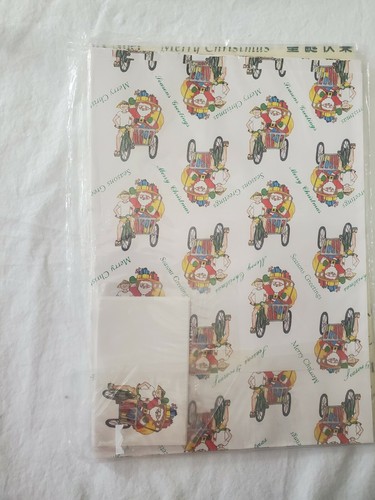 AWA Christmas Gift Wrap 28 Sheets (17" By 25") Japanese Santa Languages