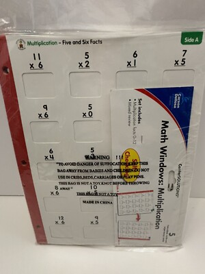 Multiplication Tables And Review 5 Cards 2-sided Write-on Education Math Windows