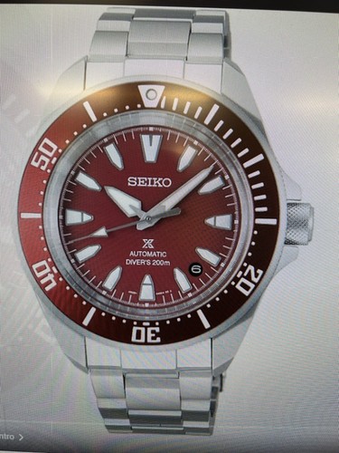 Pre-owned Seiko Prospex Sea Samurai Diver Red Dial Stainless Steel Watch Srpl11 Japan