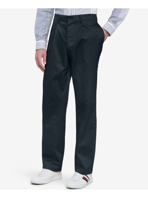 

TOMMY HILFIGER Мужские темно-синие брюки-чинос со складками и стрейчом, Navy, 78J2202