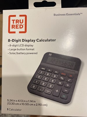 TRU RED TR230 8-Digit Desktop Calculator Black