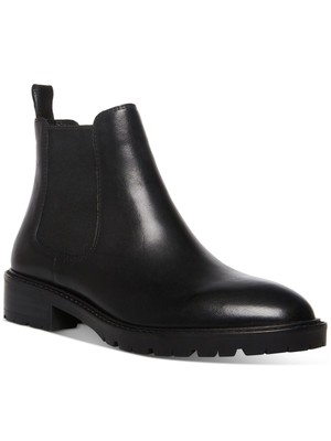 STEVE MADDEN Женские кожаные челси с круглым носком и блочным каблуком Leopold черного цвета, 10 М