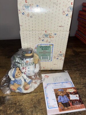 Cherished Teddies Mitch Figurine ''Friendship Never Melts Away'' 1997 New in Box