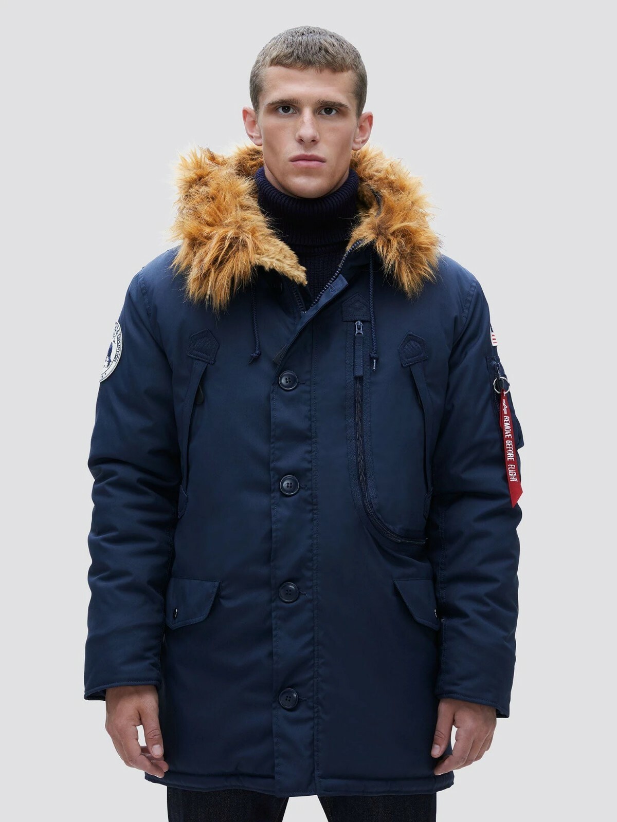 Pre-owned Alpha Industries N-3b Alpine Parka Extreme Cold Weather Mjn49503c1 In Replica Blue