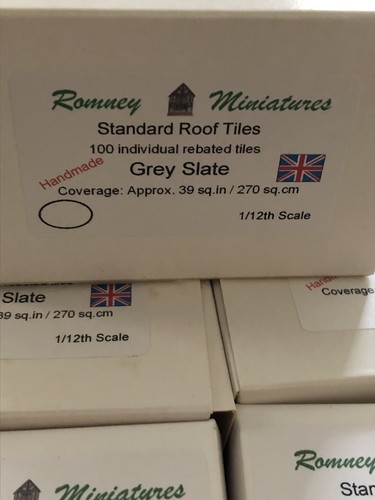 Romney Miniatures England Grey Slate Rebated Roof Tiles 1:12th Scale