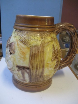 ARTIST SIGNED & DATED 1975 GERMAN STYLE HAND CRAFTED & GLAZED BEER STEIN/MUG