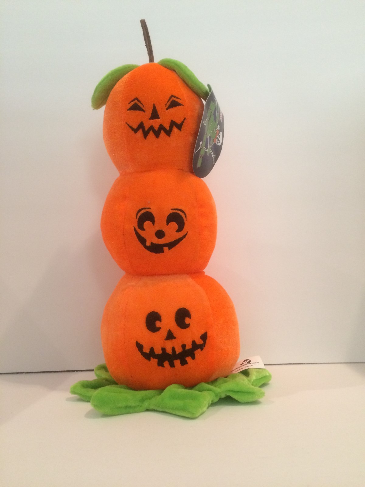 Plush Pumpkins Stacked Jack O'Lantern Orange Fall Harvest Halloween Decor