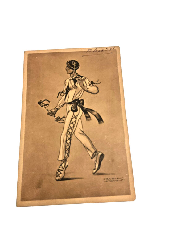 Carte Postale Cascarot Danseur Bas Navarrais DâAprÃ¨S Dessin Jacques Le Tanneur